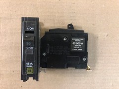 NEW SQUARE D QHB QHB120 1 POLE 20 AMP 120V 65KA CIRCUIT BREAKER YELLOW