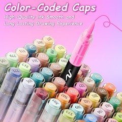 Acrylic Paint Markers Brush Tip 24 Colors, Water-Based Acrylic Colored Paint