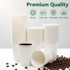 Coffee Cups, 100 Count 12 Oz Paper Cups, Disposable Cups for Hot and Cold, Dispo