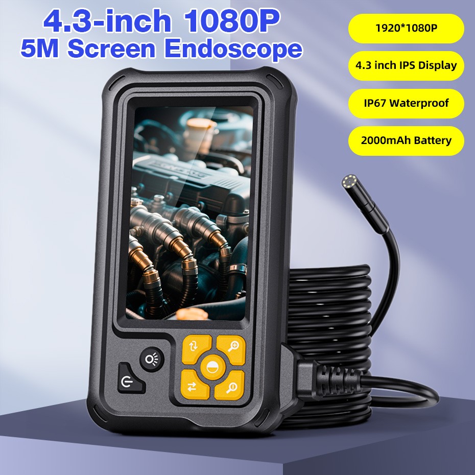 Non-Handheld Industrial Endoscope 16.4FT IP67 Waterproof Fixed LCD Display Cam