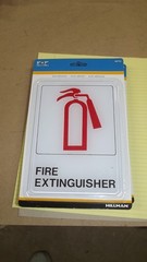 FIRE EXTINGUISHER 5″ x 7″ Hillman Plastic Self Stick Visual Sign. T137