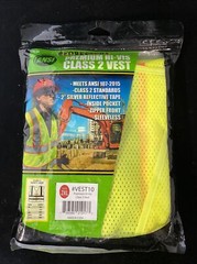 Safety Vest Class Yellow 2X Zip Up Mesh Sleeveless