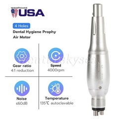 Dental 4:1 Hygiene Prophy Handpiece 360° Swivel Straight Cone Air Motor 4Holes