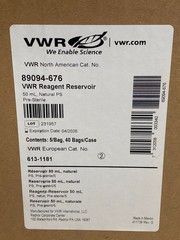 (200/Cs) VWR 50mL Clear PS Single Basin Reagent Reservoirs Sterile 89094-676