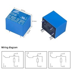 12Pcs 5V DC Mini Power Relay Auto PCB 5 Pins DC Power Relay PCB Mount Electric f