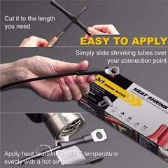 CUBEFELLER® 31 Ratio 3/8 Inch 9.5mm Black Heat Shrink Tubing 20ft 6.1M Total…