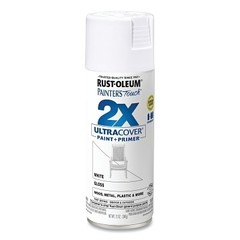 Painter’s Touch 2X Ultra Cover Gloss Spray Paints + Primer, 12 oz, White