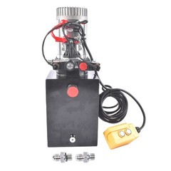 8 Quart/2 Gal Double Acting Hydraulic Pump Dump Trailer 12V DC 1.6kW Power Unit
