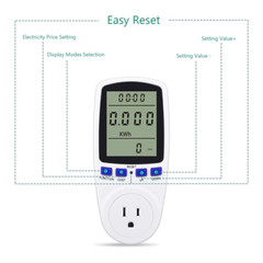 LCD Digital Outlet Power Meter Energy Monitor Volt Watt Electricity Usage Tester