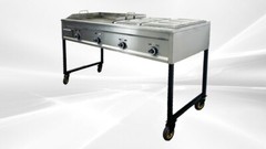 NEW 65″ Taco Cart Griddle Warmer Fryer Stainless Steel Propane LP BBQ