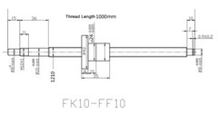SFS1210 Ball Screw Rod with Nut Low Noise 200mm -1561mm FK/FF CNC End Machined