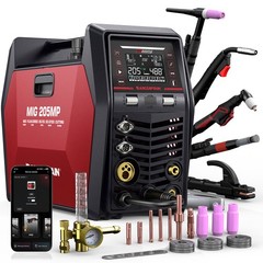 ARCCAPTAIN MIG205MP MIG Welder 9 IN 1 Plasma Cutter/Pulsed MIG/TIG & Spool Gun