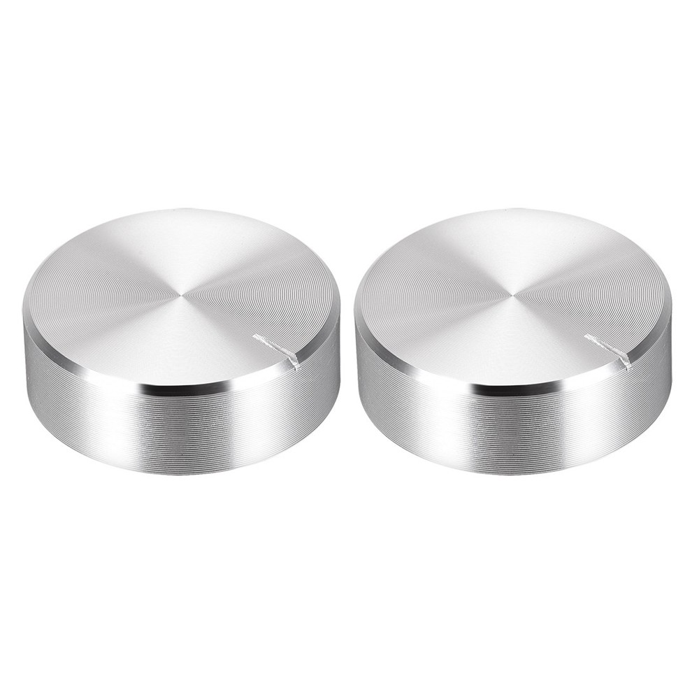 2 x Potentiometer Knob Knurled Shaft Silver Tone Aluminum Rotary Knob 30x10mm