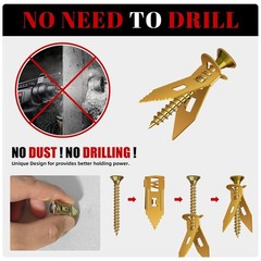 200 Pcs Self Drilling Drywall Anchors with Screws Kit, Metal Expansion Bolt for