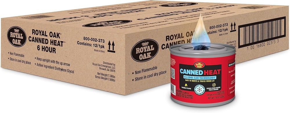 Royal Oak Canned Heat 12 Pack 6 Hour Chafing Fuel, Easy Open, Resealable,…
