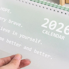 2026 Desktop Calendar Simple Creative Design with Motivational Messages
