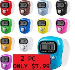 Digital Hand Counter Click Number Screen Tally Tasbeeh Tasbih Finger Band (2pc)