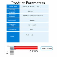 30/28/26/24/22/20/18/16/14/12/10 awg Flexible Stranded Silicone Cables Wire 20M