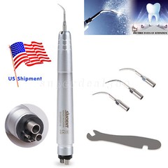 USA Dental Ultrasonic Air Perio Scaler Handpiece Hygienist 2 & 4 Holes 3 Tips