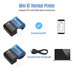 Bisofice MIni 58mm Portable Thermal Receipt Printer Wireless BT POS Printer O2D3