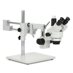AmScope 3.5X-90Trinocular Stereo Boom Microscope+4K 8MP HDMI Camera + Fiber LED