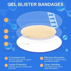 Blister Bandages for Feet, 21PCS Hydrocolloid Prevention 1pack, No