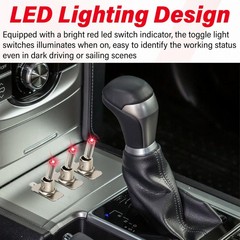 3 PCS LED Lighted Rocker Toggle Switch, 12V SPST 3 Pin 2 Position ON/Off Rocker