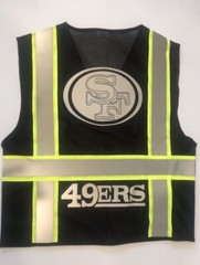 🏈🦺SAN FRANCISCO 49ERS SAFETY PPE VEST W/SILVER REFLECTIVE STRIPES M/L/XL/2XL