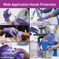 Medpride Powder-Free Nitrile Exam Gloves, Iris Blue, Medium, Box/100