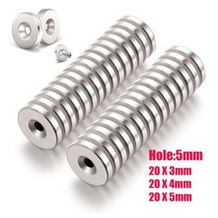 Lots Countersunk Ring Round Disc Strong Magnets Rare Earth Neodymium Hole 5mm