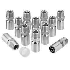 12 Pack 1/2″ NPTF Hydraulic Hose End Fittings, 1/2″ I.D. Hose x 3/4″ NPTF Male