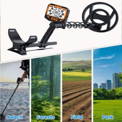 LCD Display Metal Detector Gold Digger Finder 10″ IP68 Waterproof Search Coil