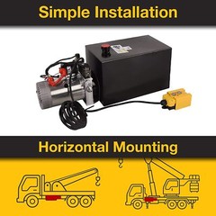 Hydraulic Pump 15 Quart 3.9 Gallon Single Acting Metal Reservoir Dump Trailer