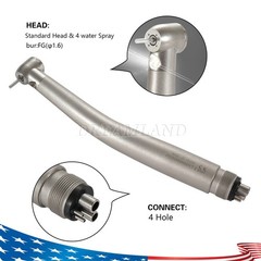 LED E-generator Fiber Optic 4 Water Spray Handpiece 4H Standard Head Dental