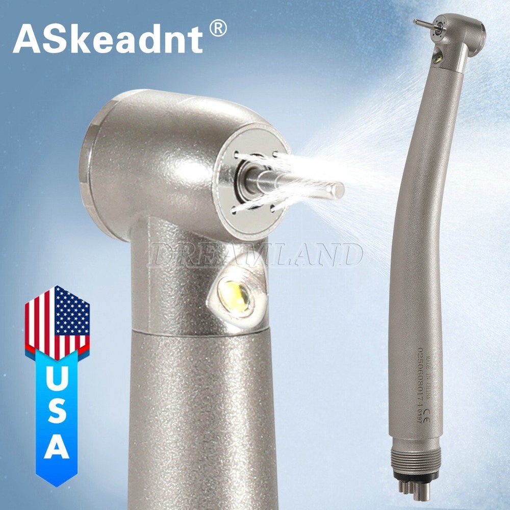 LED E-generator Fiber Optic 4 Water Spray Handpiece 4H Standard Head Dental
