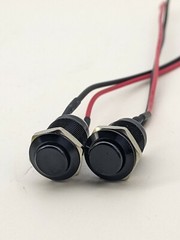 12 MM Push Button High Head Black Momentary Switch with 6 inches 2 wires 5-24 V