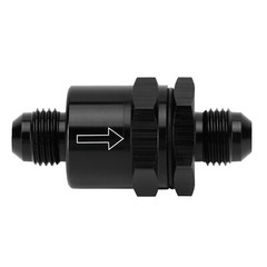 Black Aluminium -6 AN to AN6 Flare Inline Check Valve -Black
