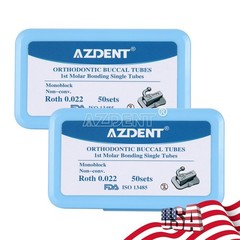 50Sets Dental Orthodontic 1st Molar Roth.022 Buccal Tube Non-Conv Bondable