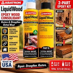 Abatron LiquidWood Epoxy Wood Consolidant Kit 12 Oz Part A & B LWAB6OR