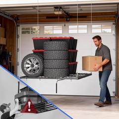 Ceiling Mounted Storage Rack Lift 4×4 Platform, Manual Crank, Adjustable Height