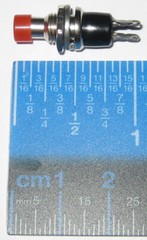 Momentary Red Pushbutton Switch – Panel Mount – SPST N.O. – 1/4″ Mounting Hole
