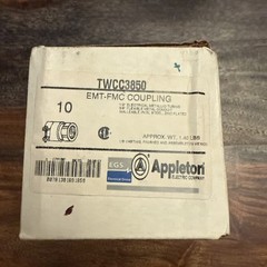 Appleton EMT-FMC Coupling TWCC3850 1/2” EMT to 3/8” Flexible Metal New