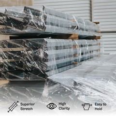 Self Adhering Mini Stretch Film with Grip Handle Clear Wrap 5″ x 700′, 120 Gauge