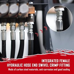 12-Pack 1/2″ Hydraulic Hose End Fittings: 1/2″ I.D. Hose x 1/2″ JIC 37 ° Female