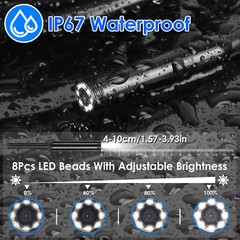 1080P Endoscope Camera with 8 LED Light 8mm Borescope Inspection Camera 16.4FT