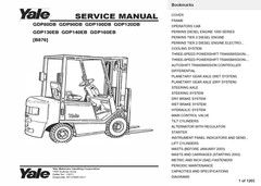 YALE FORKLIFT (B876) GDP80DB SERVICE REPAIR MANUAL PDF ON USB NOT PRINTED