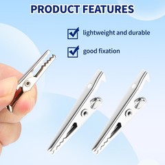 25 Pcs Metal Alligator Clip Spring Clamps, 35mm Small Metal Alligator Clips