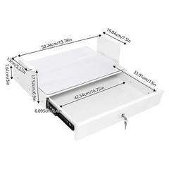 Under Desk Pull-out Drawer Storage Tray with Lock for Desk Organization Office
