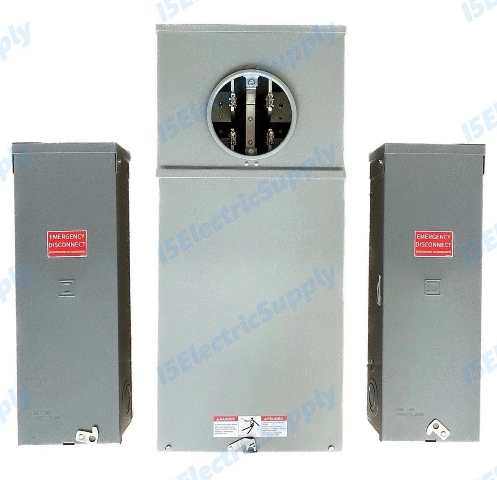400 / 320 Amp Meter Base / Socket Bundled w/ 2 200A Main Breakers / Discounnects