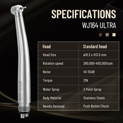 100Pcs eLabPal High Speed Dental Handpiece Air Turbine 4 Holes for NSK PANA MAX